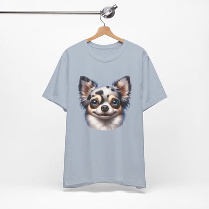 Chihuahua Blue Merle Pattern Long Coat Cartoon Graphic Tee