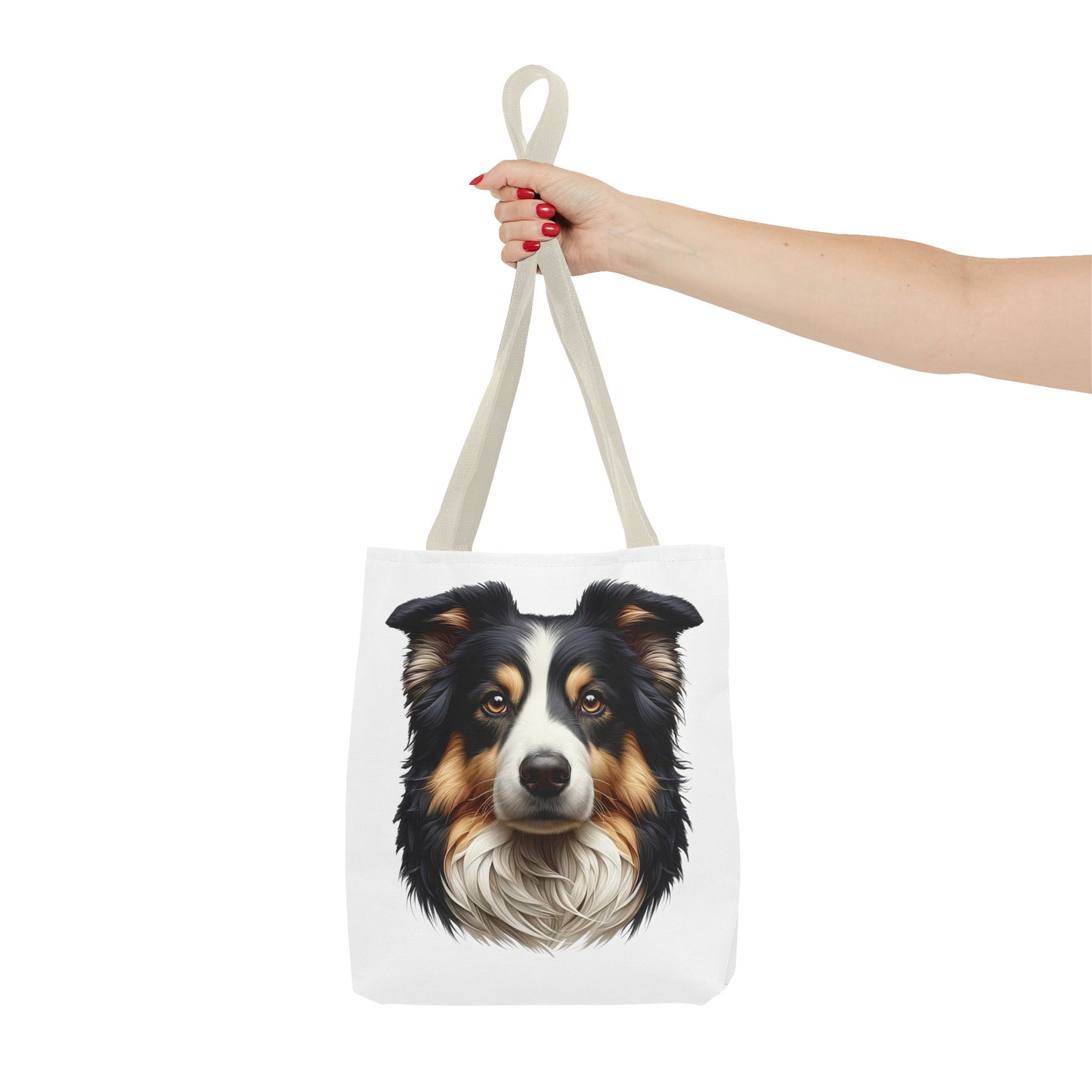 Australian Shepherd Black Tri Realistic Illustration Tote Bag