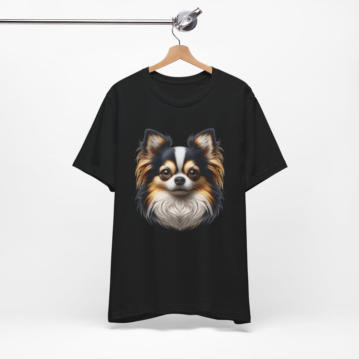 Chihuahua Tricolor Long Coat Realistic Graphic Tee