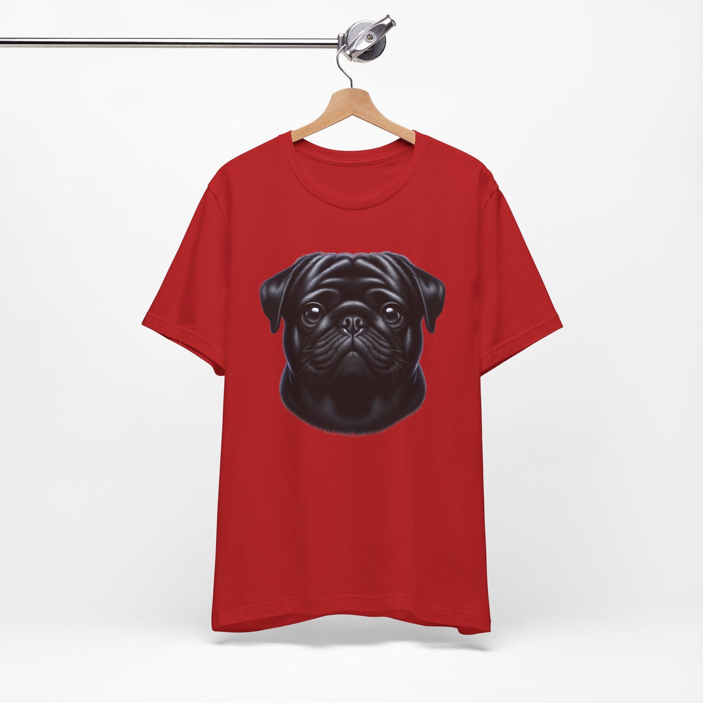 Pug Black Realistic Graphic Tee