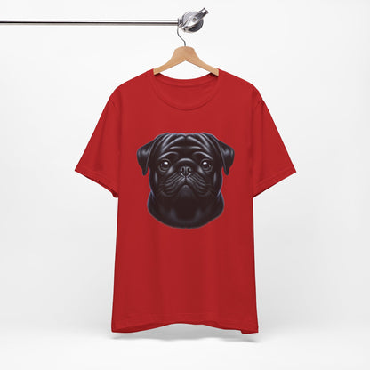 Pug Black Realistic Graphic Tee