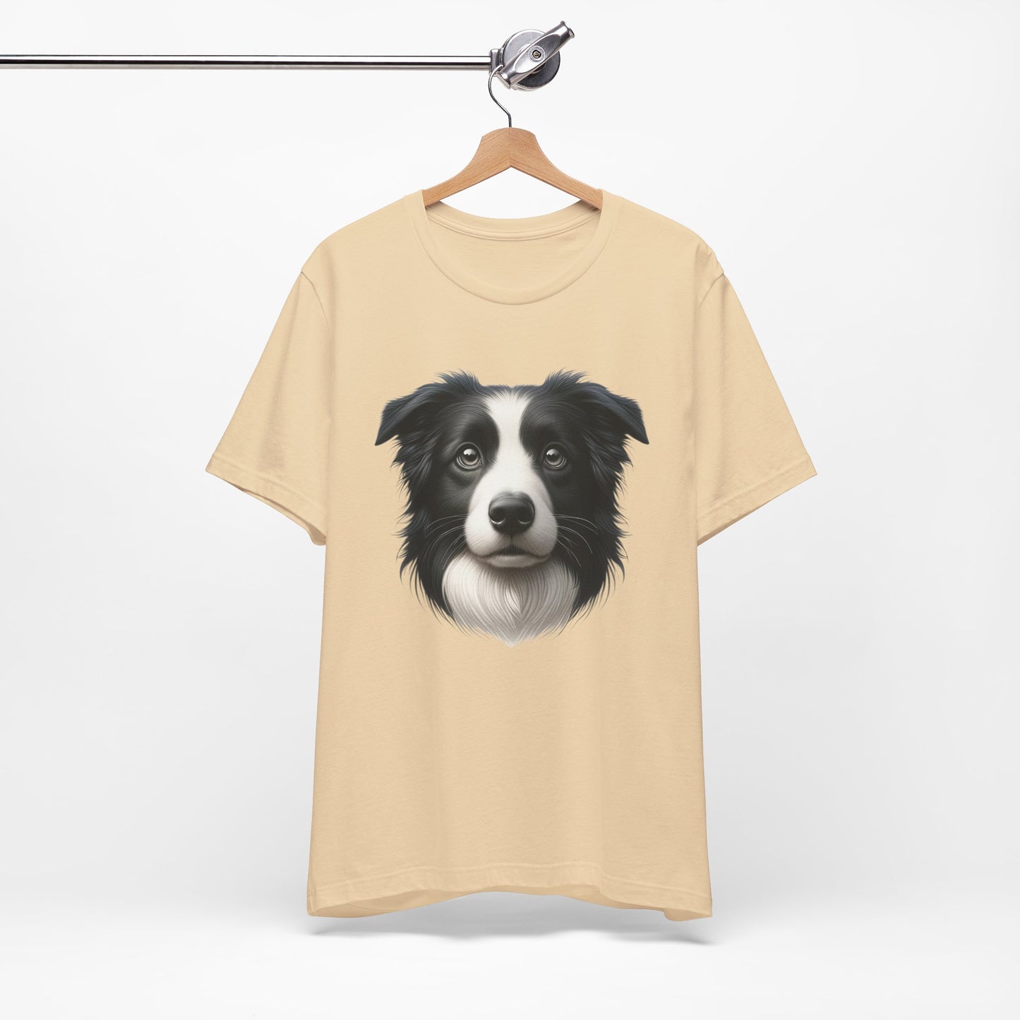 Border Collie Black & White Realistic Graphic Tee