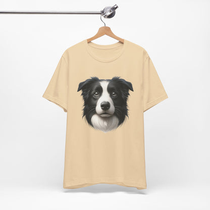 Border Collie Black & White Realistic Graphic Tee