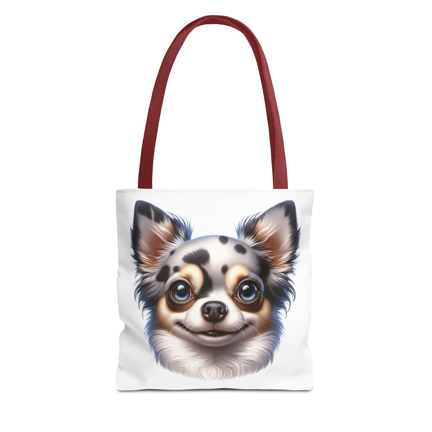 Chihuahua Blue Merle Pattern Long Coat Cartoon Illustration Tote Bag