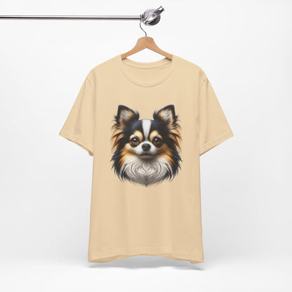 Chihuahua Tricolor Long Coat Realistic Graphic Tee