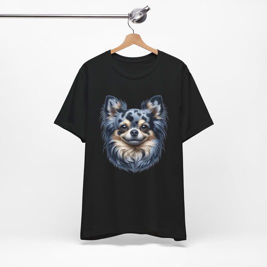 Chihuahua Blue Merle Pattern Long Coat Realistic Graphic Tee