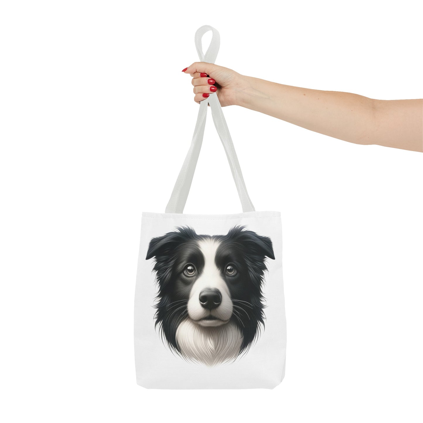 Border Collie Black & White Realistic Illustration Tote Bag