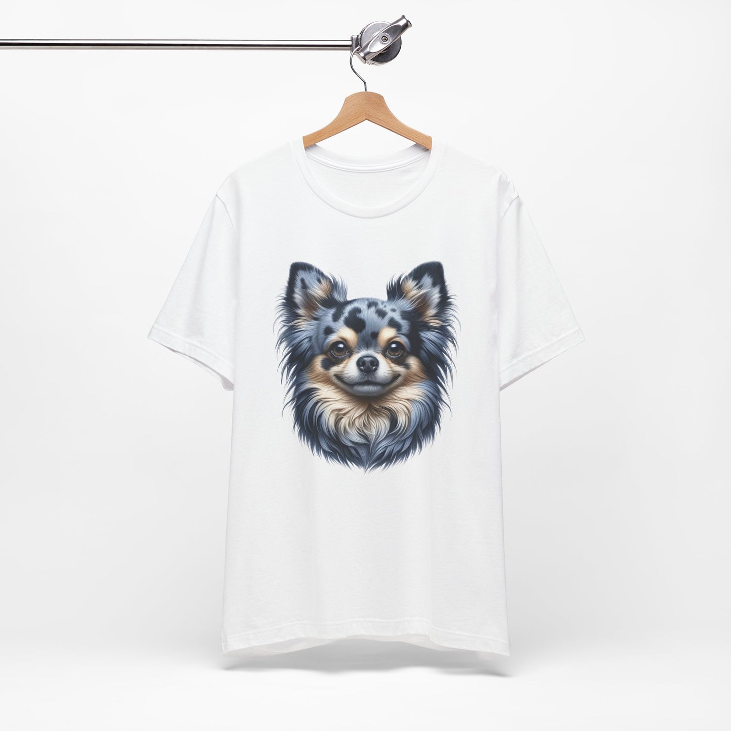 Chihuahua Blue Merle Pattern Long Coat Realistic Graphic Tee