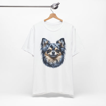 Chihuahua Blue Merle Pattern Long Coat Realistic Graphic Tee