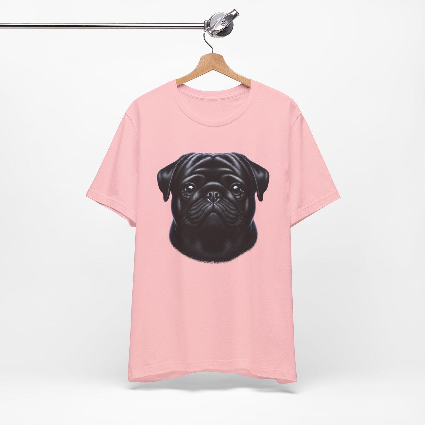 Pug Black Realistic Graphic Tee