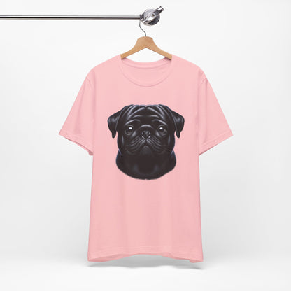 Pug Black Realistic Graphic Tee