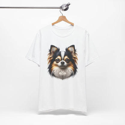 Chihuahua Tricolor Long Coat Realistic Graphic Tee