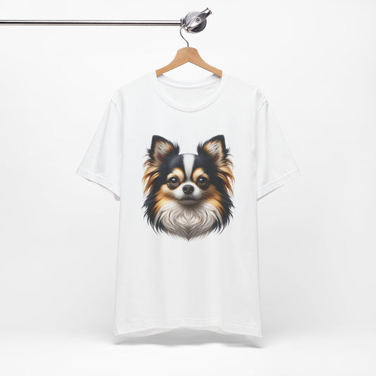 Chihuahua Tricolor Long Coat Realistic Graphic Tee