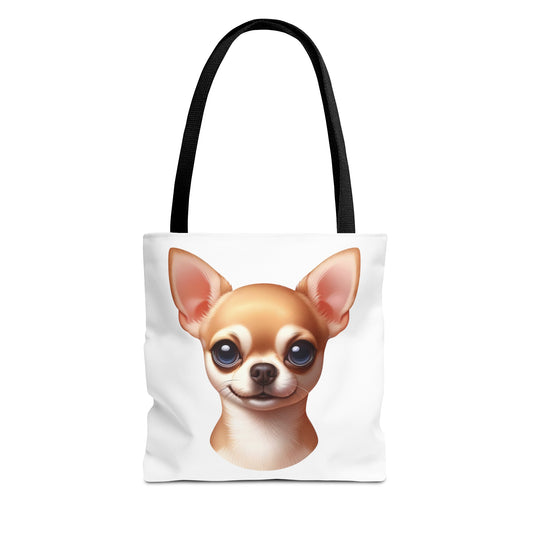 Chihuahua Fawn Smooth Coat Cartoon Illustration Tote Bag