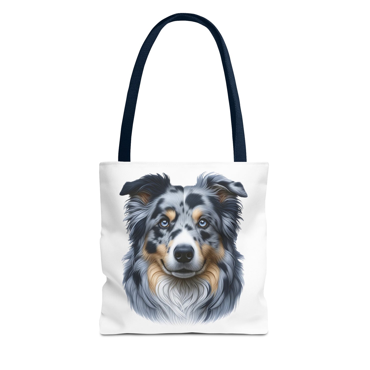 Australian Shepherd Blue Merle Realistic Illustration Tote Bag