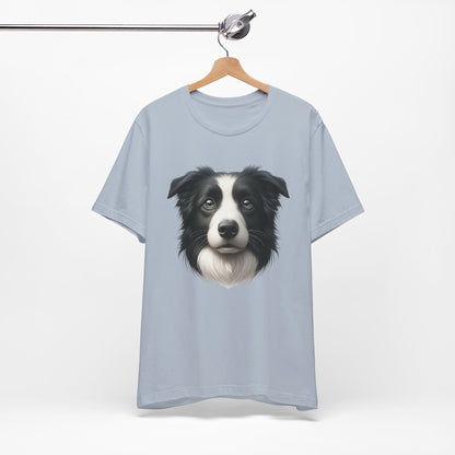 Border Collie Black & White Realistic Graphic Tee