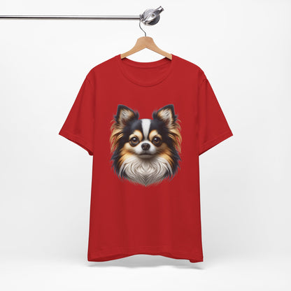 Chihuahua Tricolor Long Coat Realistic Graphic Tee