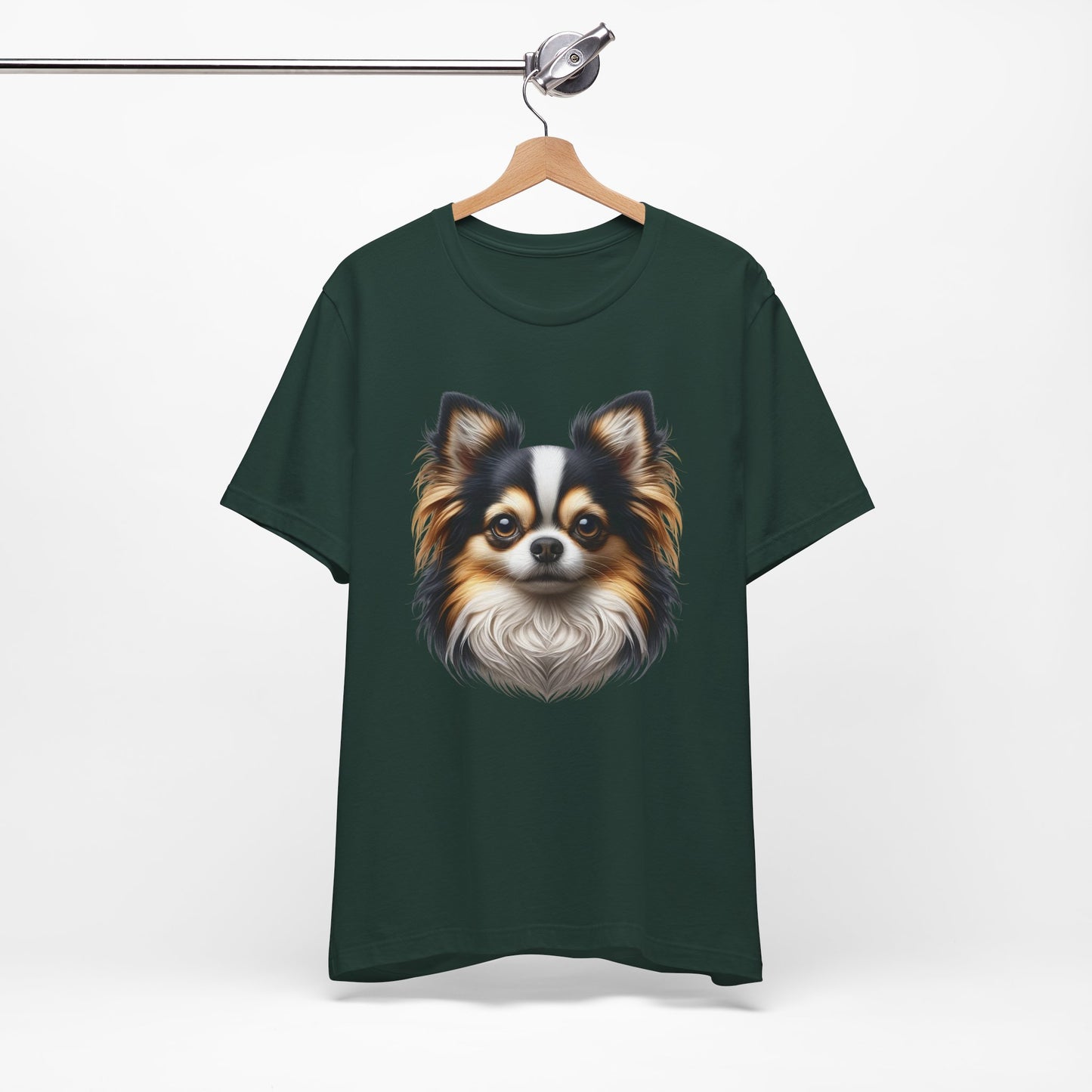 Chihuahua Tricolor Long Coat Realistic Graphic Tee