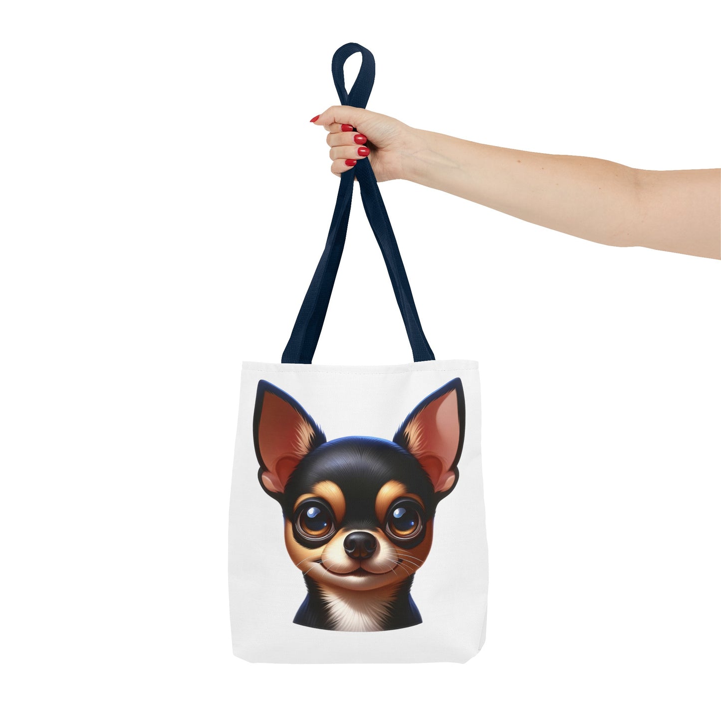 Chihuahua Black & Tan Smooth Coat Cartoon Illustration Tote Bag