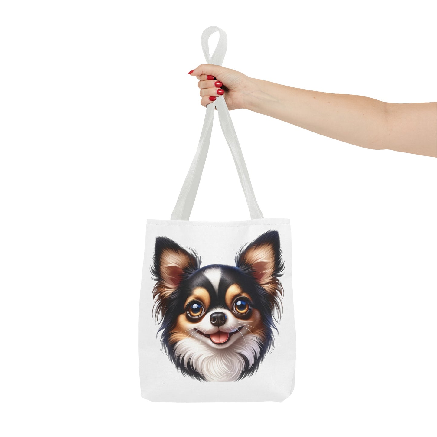 Chihuahua Tricolor Long Coat Cartoon Illustration Tote Bag