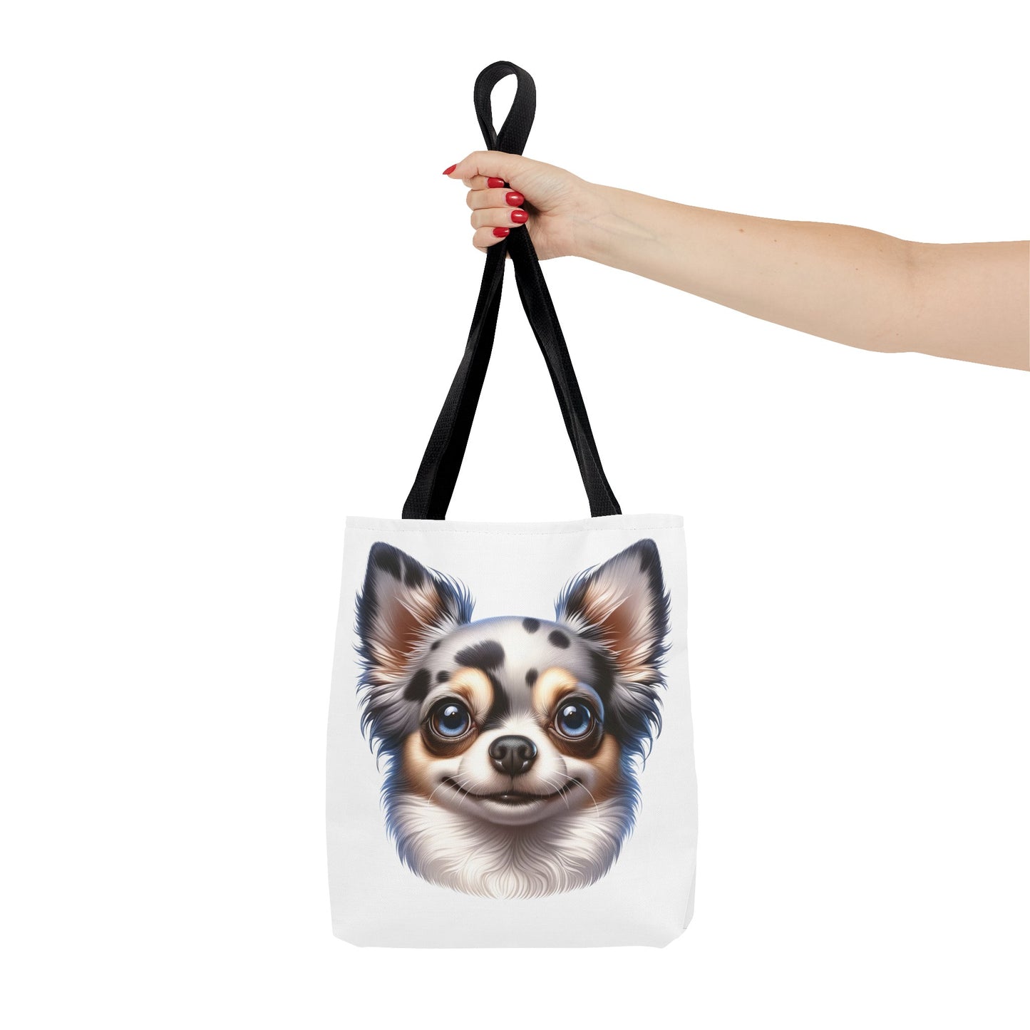 Chihuahua Blue Merle Pattern Long Coat Cartoon Illustration Tote Bag