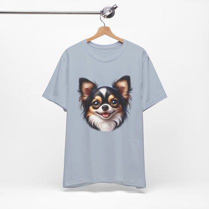 Chihuahua Tricolor Long Coat Cartoon Graphic Tee
