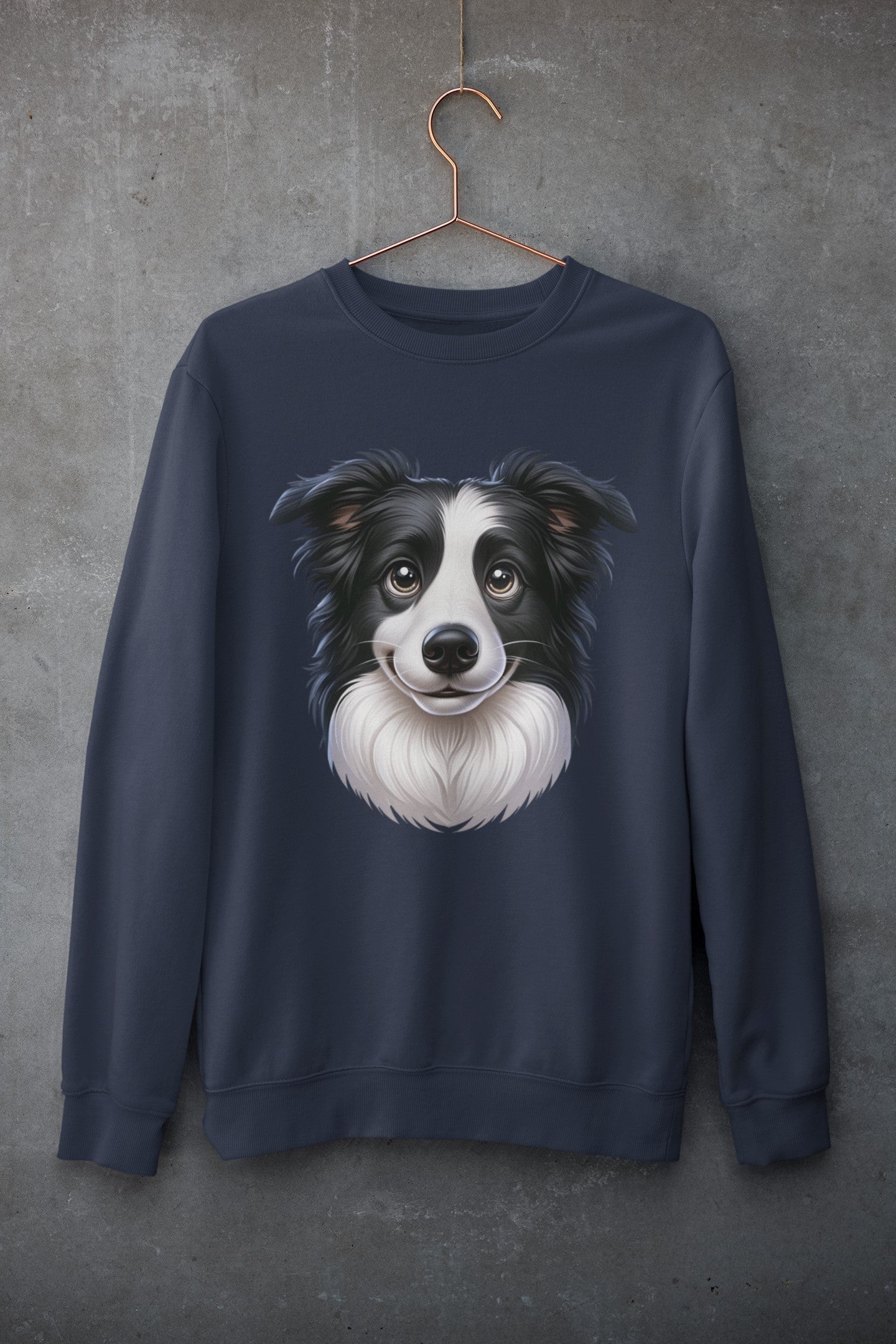 Border Collie Black & White Cartoon Design Crewneck Sweatshirt