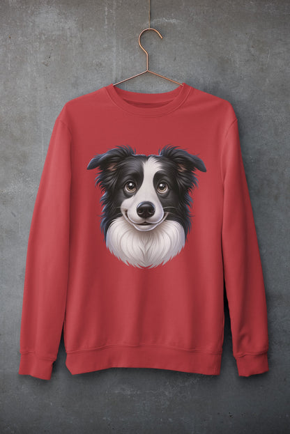 Border Collie Black & White Cartoon Design Crewneck Sweatshirt