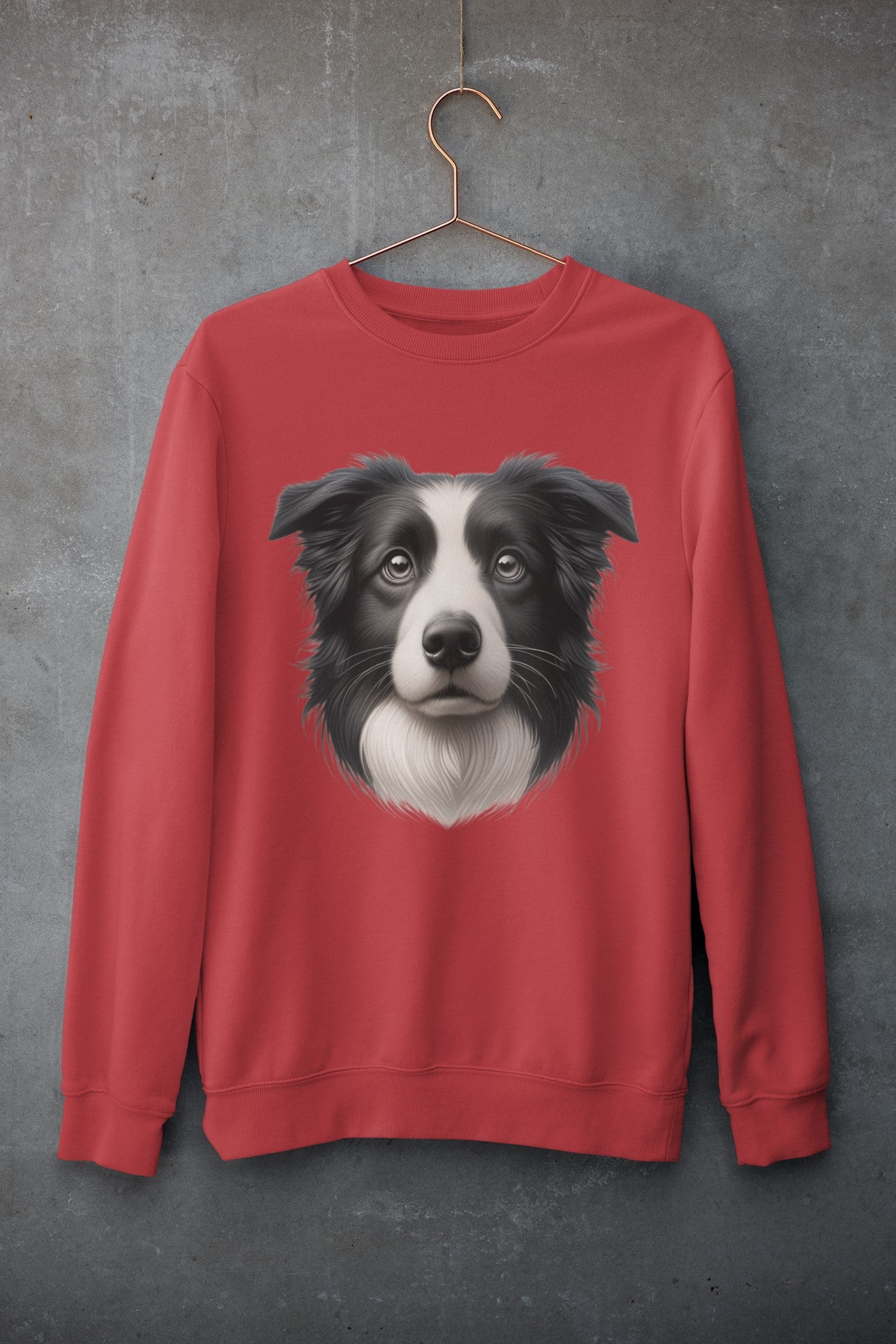 Border Collie Black & White Realistic Design Crewneck Sweatshirt