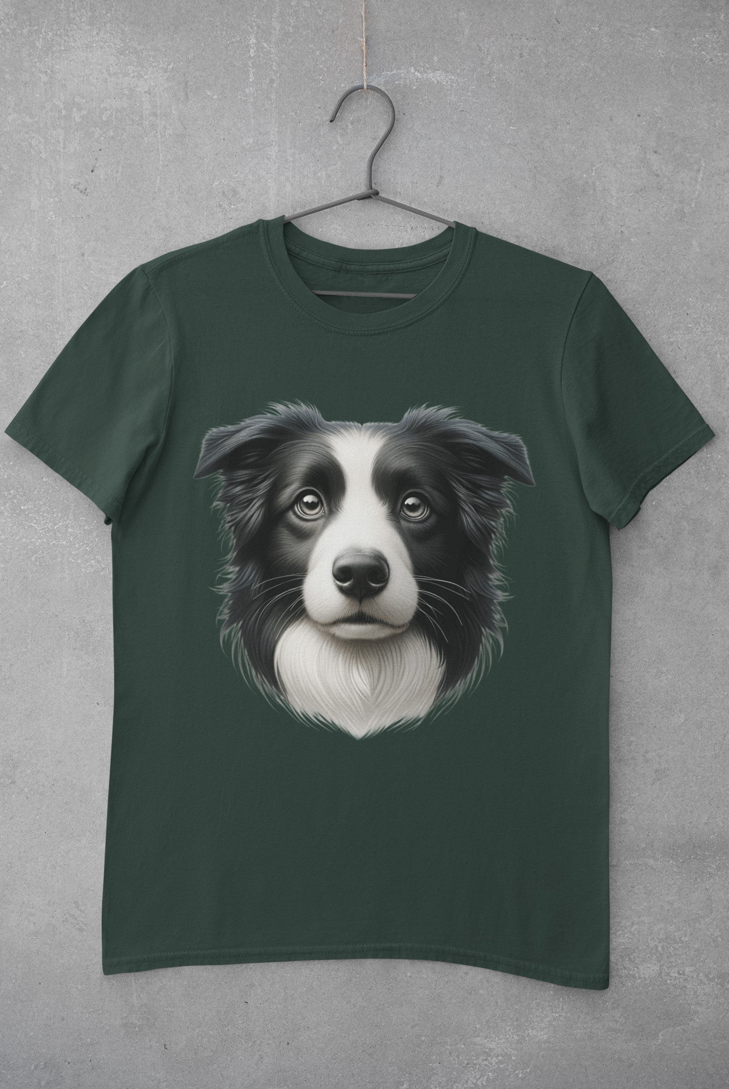 Border Collie Black & White Realistic Graphic Tee