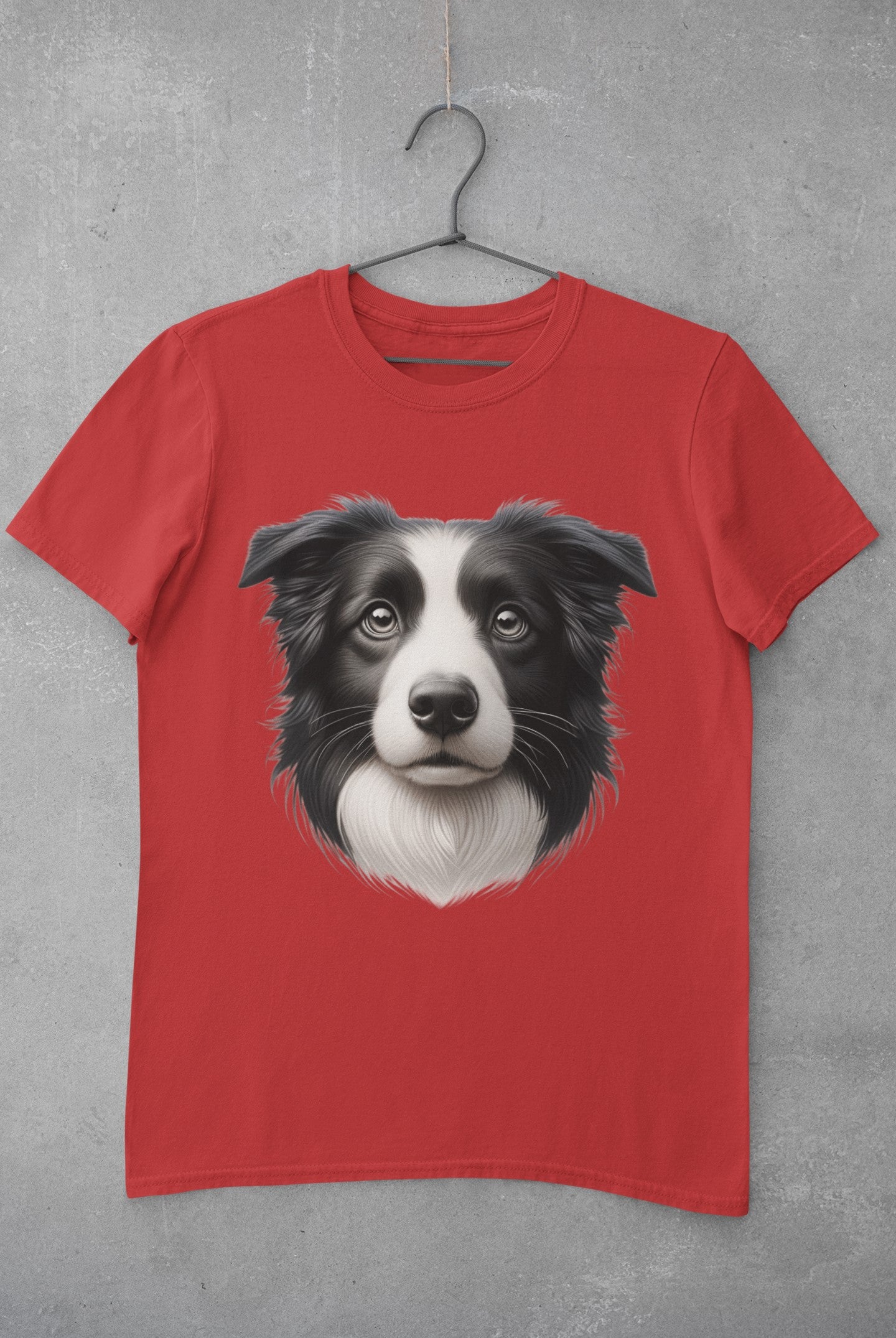Border Collie Black & White Realistic Graphic Tee