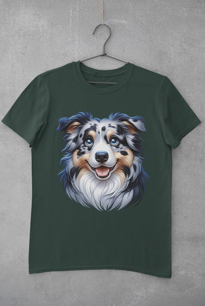 Australian Shepherd Blue Merle Cartoon Graphic Tee