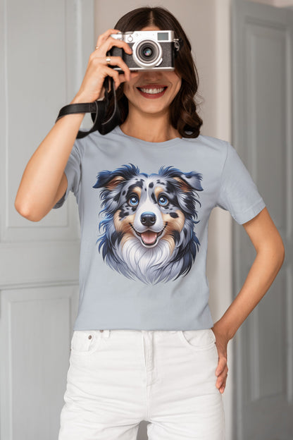 Australian Shepherd Blue Merle Cartoon Graphic Tee