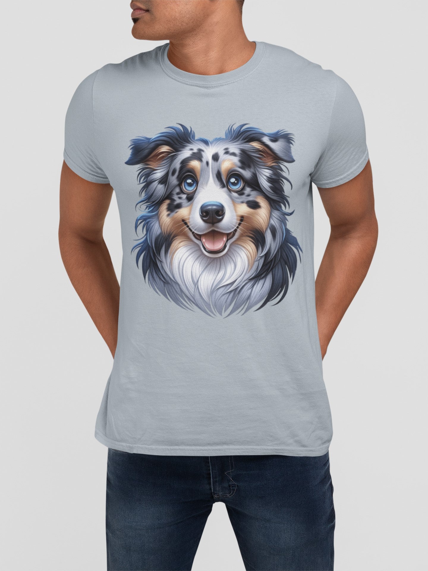 Australian Shepherd Blue Merle Cartoon Graphic Tee