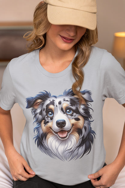 Australian Shepherd Blue Merle Cartoon Graphic Tee