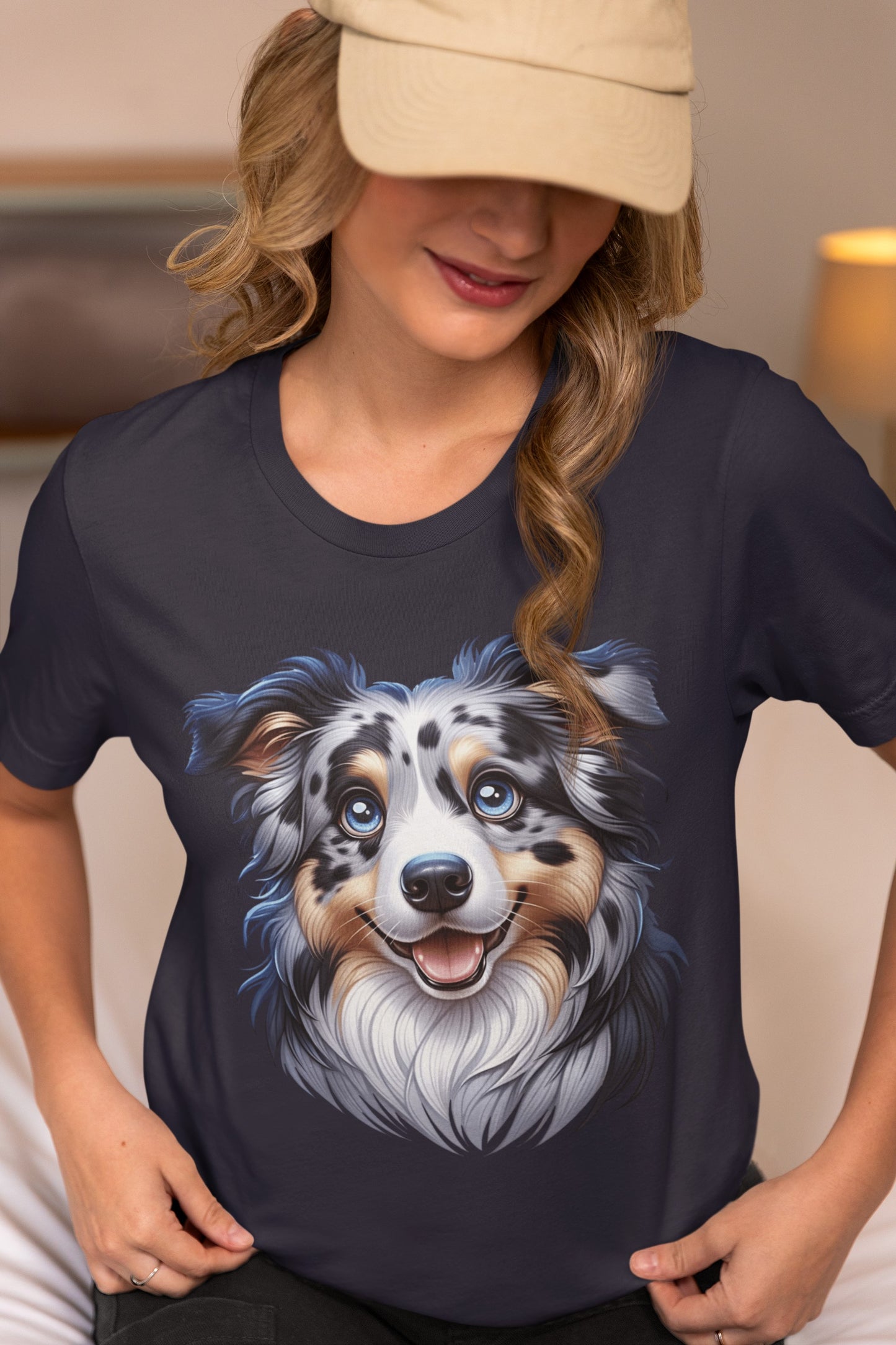 Australian Shepherd Blue Merle Cartoon Graphic Tee