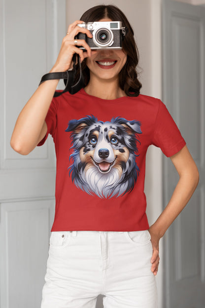 Australian Shepherd Blue Merle Cartoon Graphic Tee