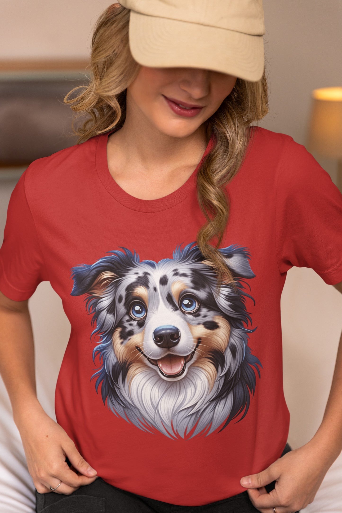 Australian Shepherd Blue Merle Cartoon Graphic Tee