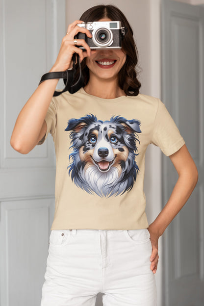 Australian Shepherd Blue Merle Cartoon Graphic Tee