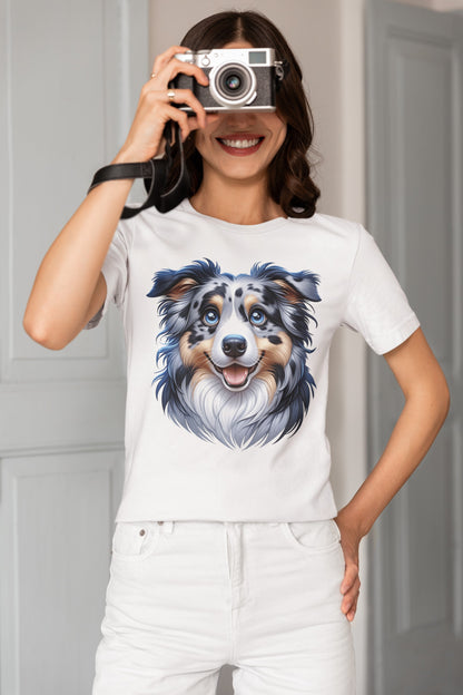 Australian Shepherd Blue Merle Cartoon Graphic Tee