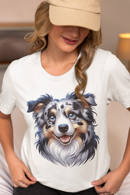 Australian Shepherd Blue Merle Cartoon Graphic Tee