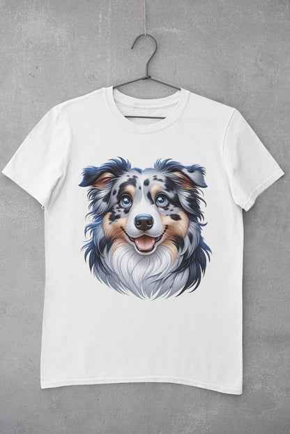 Australian Shepherd Blue Merle Cartoon Graphic Tee