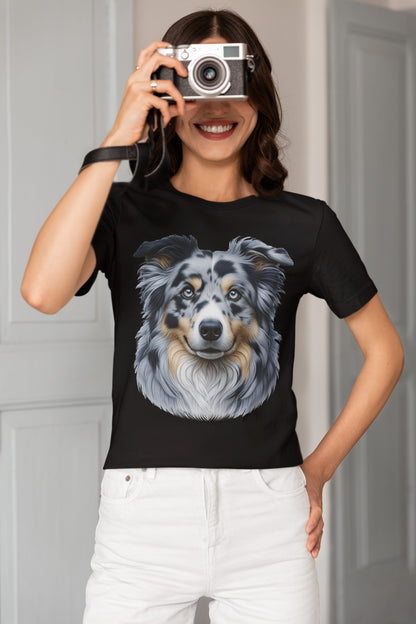 Australian Shepherd Blue Merle Realistic Graphic Tee