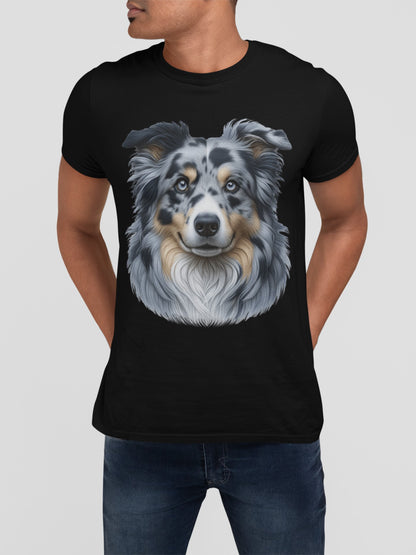 Australian Shepherd Blue Merle Realistic Graphic Tee