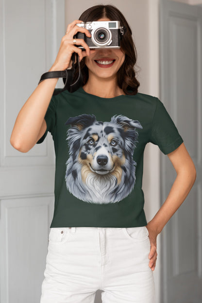 Australian Shepherd Blue Merle Realistic Graphic Tee