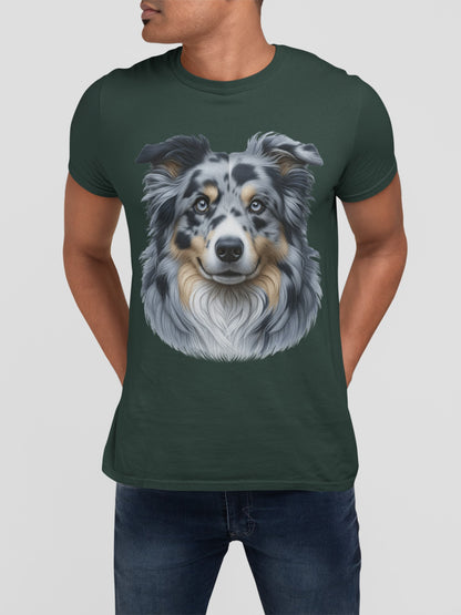 Australian Shepherd Blue Merle Realistic Graphic Tee