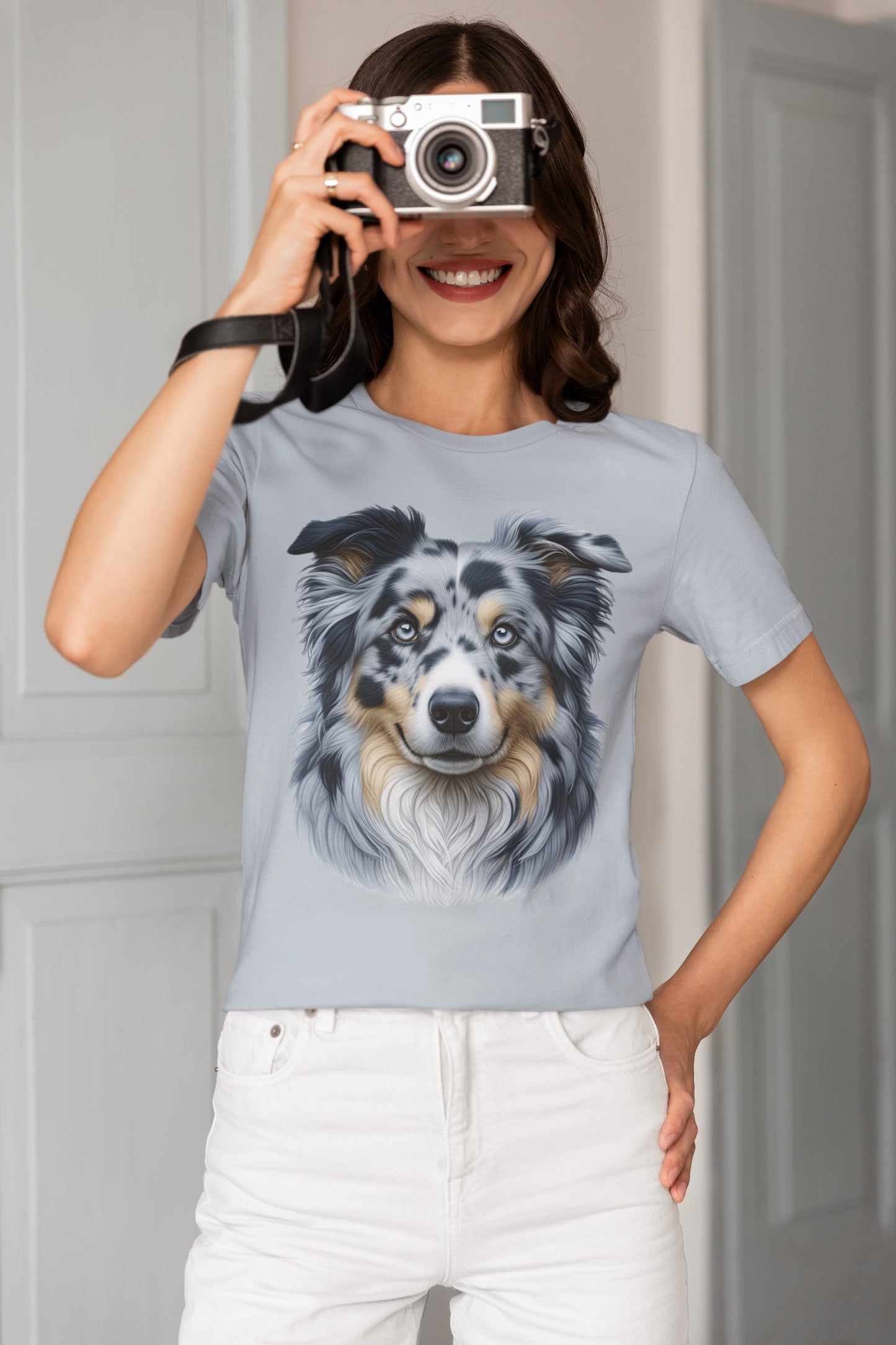 Australian Shepherd Blue Merle Realistic Graphic Tee