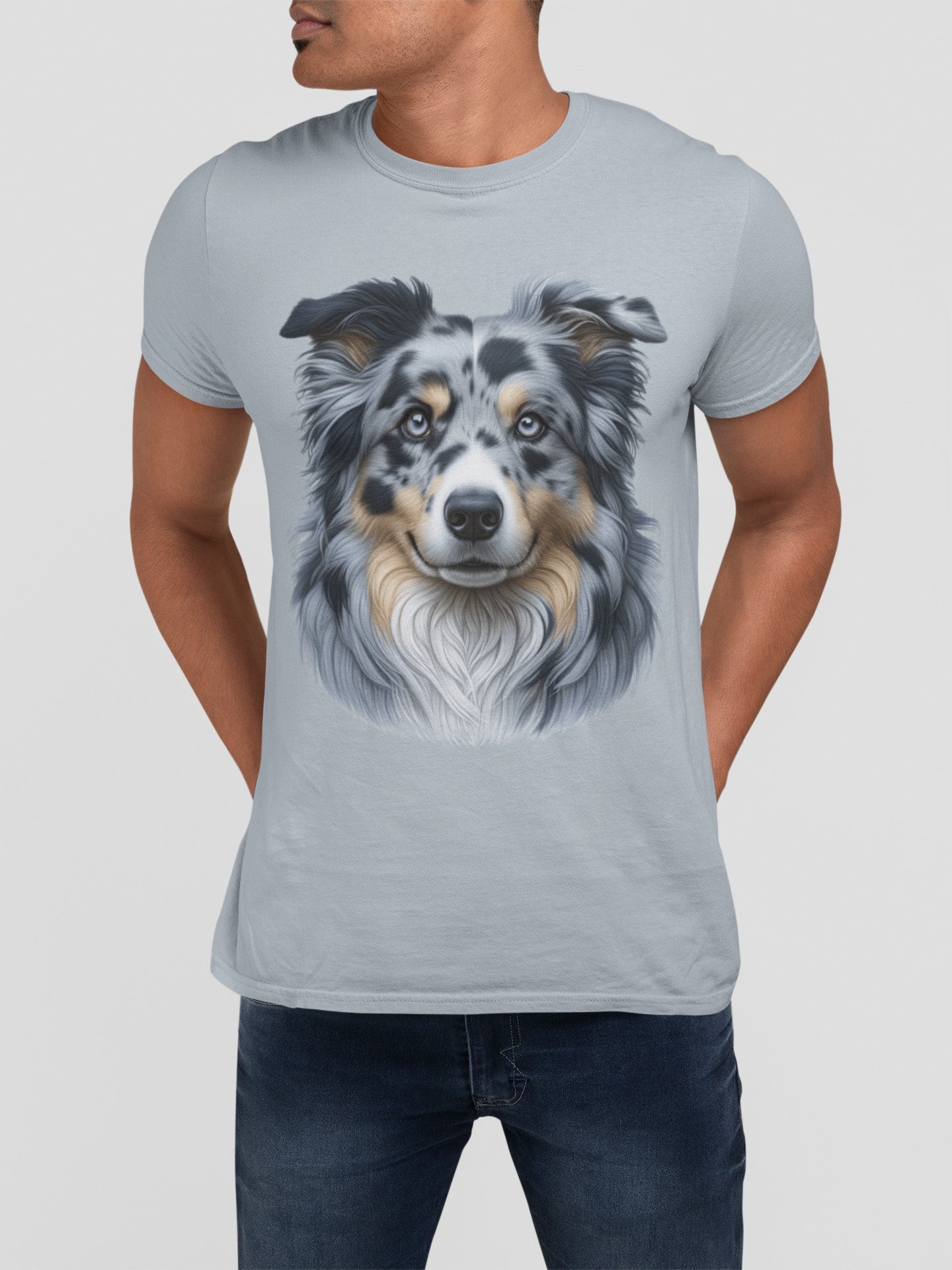 Australian Shepherd Blue Merle Realistic Graphic Tee