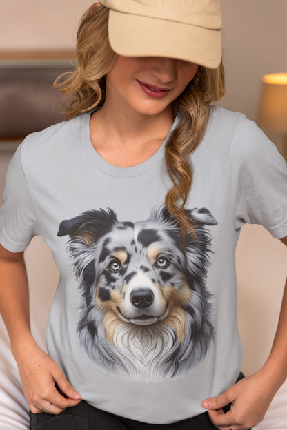 Australian Shepherd Blue Merle Realistic Graphic Tee