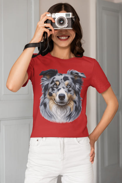 Australian Shepherd Blue Merle Realistic Graphic Tee